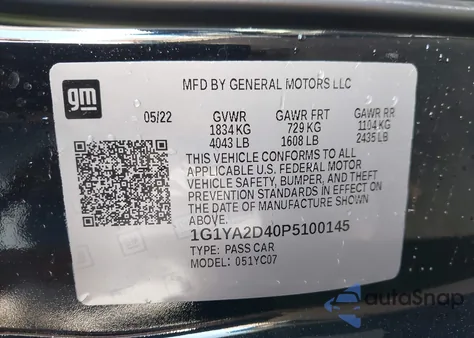 2023 Chevrolet Corvette Stingray Rwd 1Lt from USA, damaged, VIN 1G1YA2D40P5100145